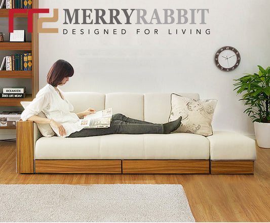 MerryRabbit – 布藝梳化床連儲物腳踏MR-225 Fabric sofa bed with storage foot rest