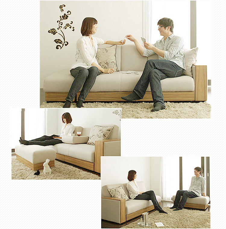 MerryRabbit – 布藝梳化床連儲物腳踏MR-225 Fabric sofa bed with storage foot rest