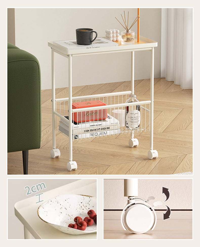 MerryRabbit -可移動鋼製雙層置物架MR-WQ1040-1 Movable 2 tiers Metal storage rack side table