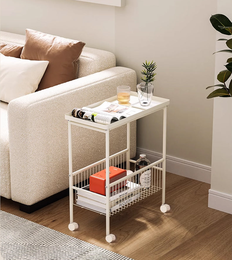 MerryRabbit -可移動鋼製雙層置物架MR-WQ1040-1 Movable 2 tiers Metal storage rack side table