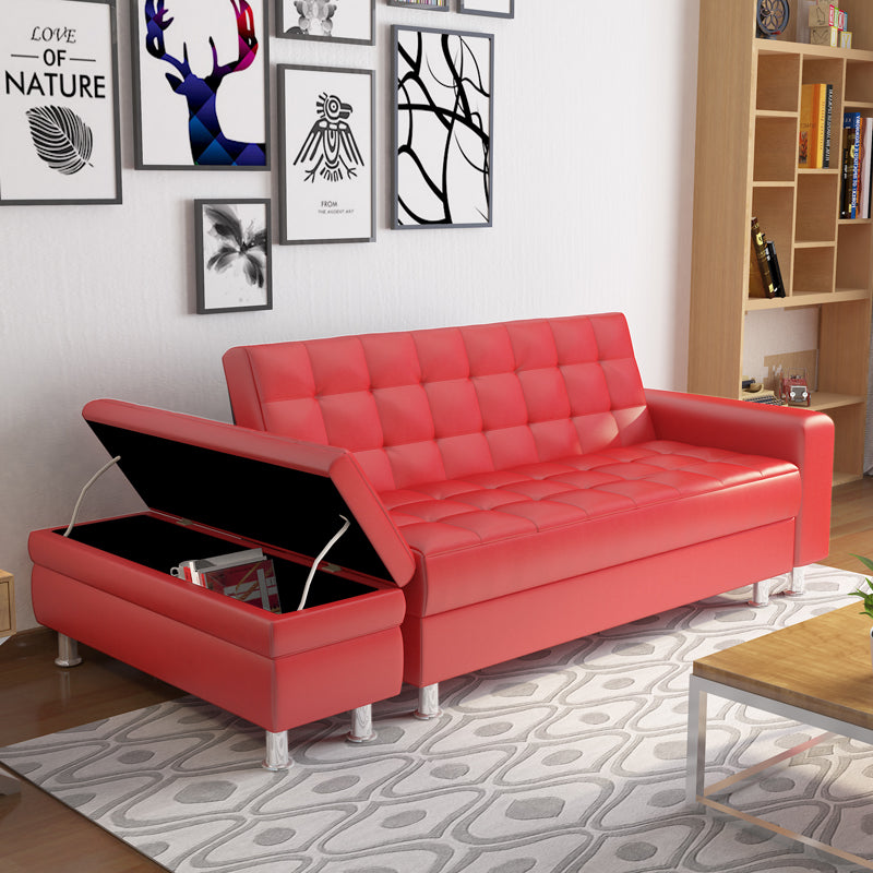 MerryRabbit - 日式小戶型多功能組合PU皮梳化 MR-114 Pu Sofa Bed With Storage Ottoman