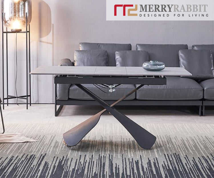 MerryRabbit -多功能升降伸縮岩板餐桌茶几兩用MR-684 Multi functional extendable lifting rock slab dining table coffee table