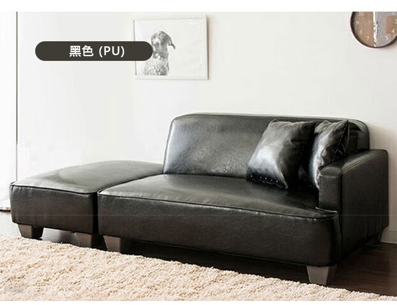 MerryRabbit - 日式雙人位+腳踏PU皮藝沙發套裝MR-SA758 Japanese style double seat+foot rest sofa set