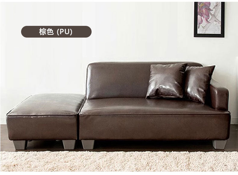 MerryRabbit - 日式雙人位+腳踏PU皮藝沙發套裝MR-SA758 Japanese style double seat+foot rest sofa set
