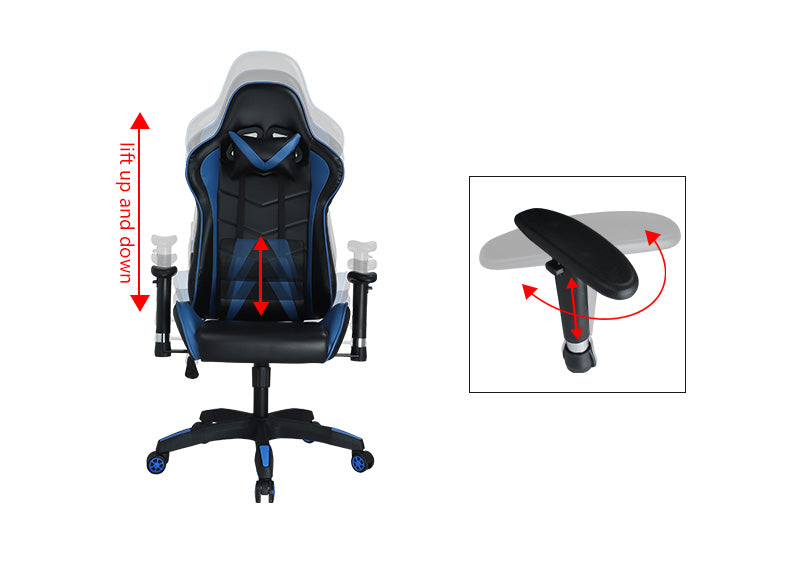 MerryRabbit - 防刮PU仿皮可調節平躺高背賽車椅電競椅 MR-915 Racecar Seat-Themed Office Chair