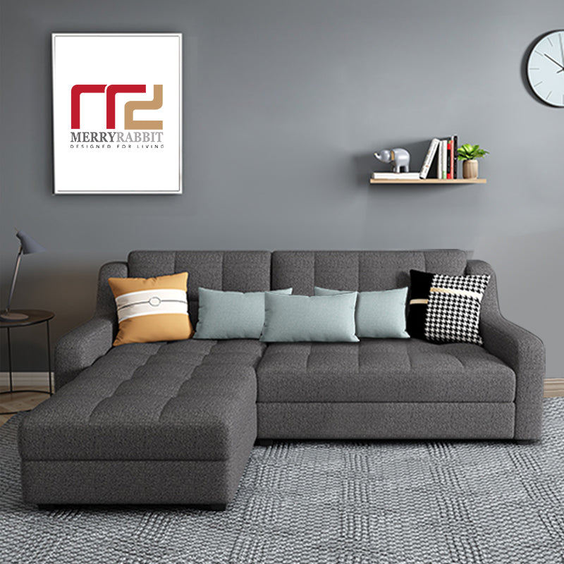 MerryRabbit - 多功能折疊2人位+貴妃位儲物布藝沙發床 MR-50 L-Sahpe Fabric Sofa /Sofa Bed with Storage
