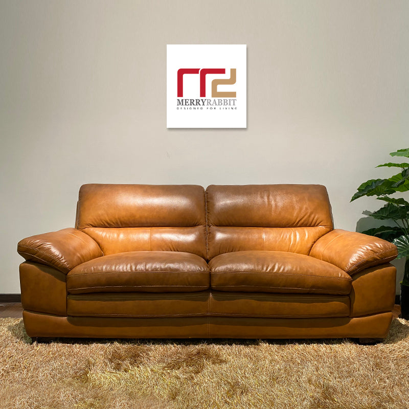 MerryRabbit -頭層牛皮203cm3人位梳發MR-1806 Cow Leather 3 Seaters Sofa