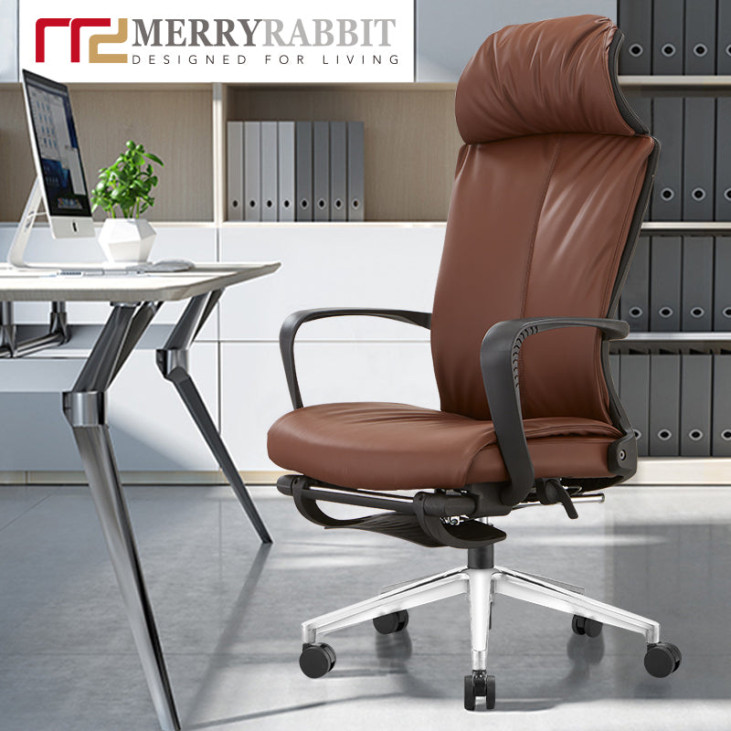 MerryRabbit - PU皮製高背可調節可躺轉椅電腦椅辦公椅大班椅帶腳踏 MR-A60 Pu leather Reclining Office Chair High Back Chair with Footrest