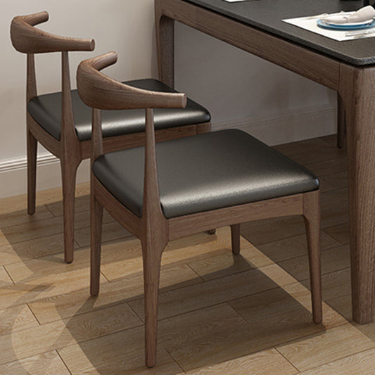 MerryRabbit - 2張實木牛角椅餐椅MR-NJ01 2 Pcs Solid Wood Pu Dining Chairs