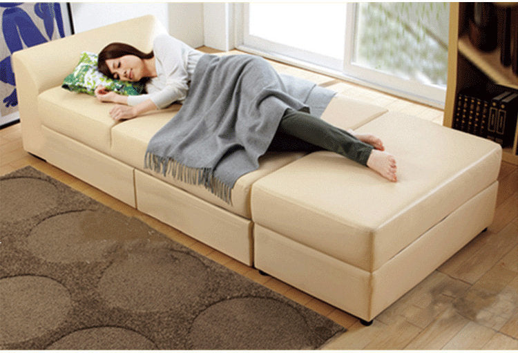 MerryRabbit – PU皮製儲物梳化床MR-106  PU leather storage sofa bed