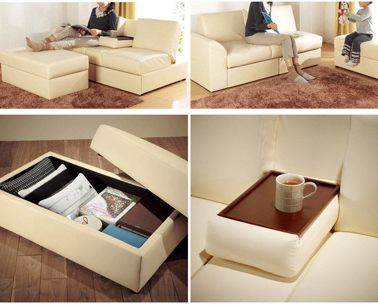 MerryRabbit – PU皮製儲物梳化床MR-106  PU leather storage sofa bed