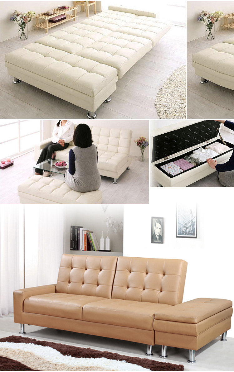 MerryRabbit – 日式小戶型多功能組合PU沙發MR-028 Pu Sofa Bed With Storage Ottoman