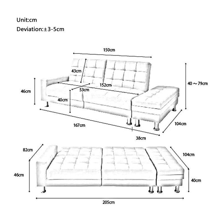 MerryRabbit – 日式小戶型多功能組合PU沙發MR-028 Pu Sofa Bed With Storage Ottoman
