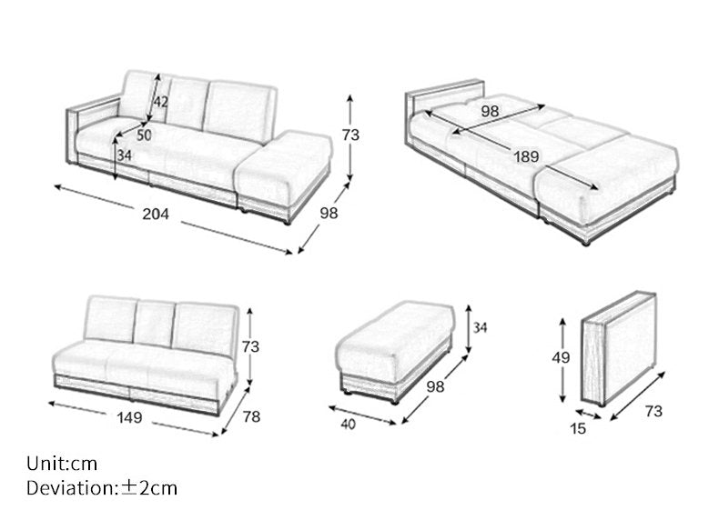 MerryRabbit – Pu 梳化床連儲物腳踏MR-225A Pu Sofa Bed With Storage Foot Res