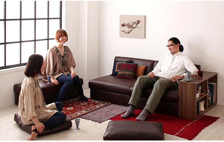 MerryRabbit – PU皮藝簡約多功能沙發組合MR-301 Multi-functional PU sofa bed with storage ottoman