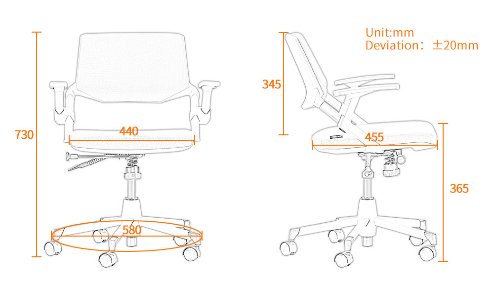 MerryRabbit -鋁合金椅身及扶手轉椅電腦椅辦公椅 MR-1795A Office Chair