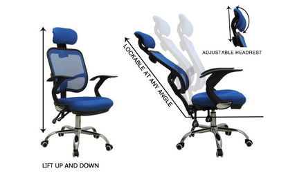 MerryRabbit - 人體工學網布辦公椅MR-137 Ergonomic Office Chair with Headrest