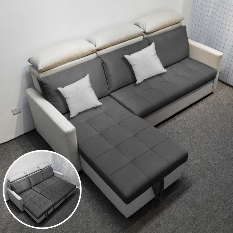 MerryRabbit - 多功能儲物轉角布藝沙發床MR-7358 L-Shape Storage Sofa Bed