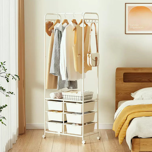 MerryRabbit - 時尚落地收納衣帽架JSZ009-2R Coat hanger with 6 drawers stroage