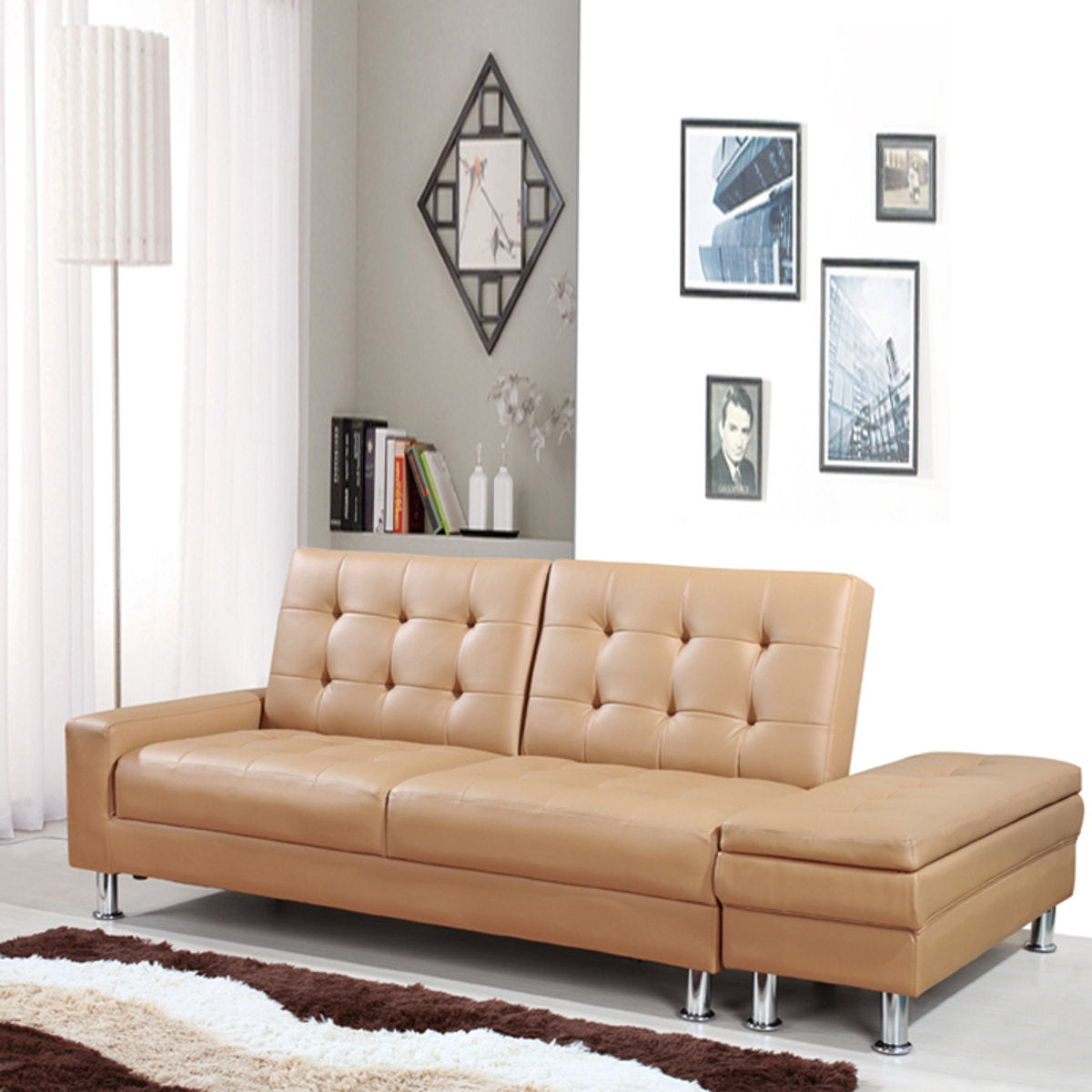 MerryRabbit – 日式小戶型多功能組合PU沙發MR-028 Pu Sofa Bed With Storage Ottoman