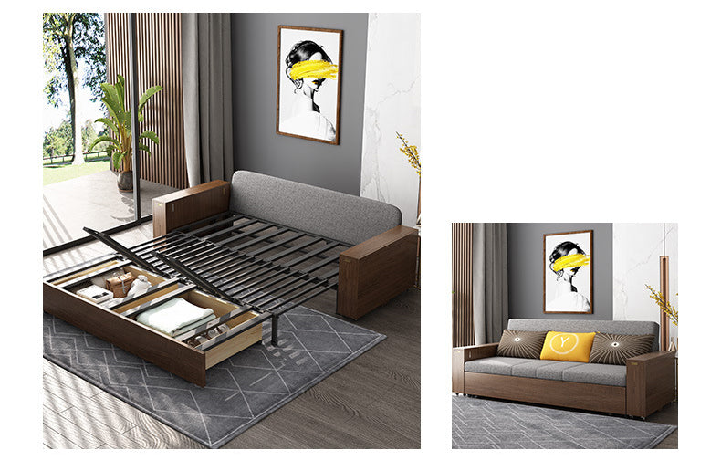 MerryRabbit -136cm多功能創意扶手可折疊儲物布藝沙發床MR-9810 Multi-Functional Creative Folding Storage Fabric Sofa Bed