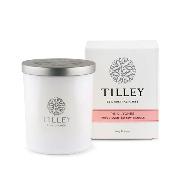 TILLEY - 天然大豆油粉紅荔枝味香氛蠟燭 240G Pink Lychee Soy Candle 240G