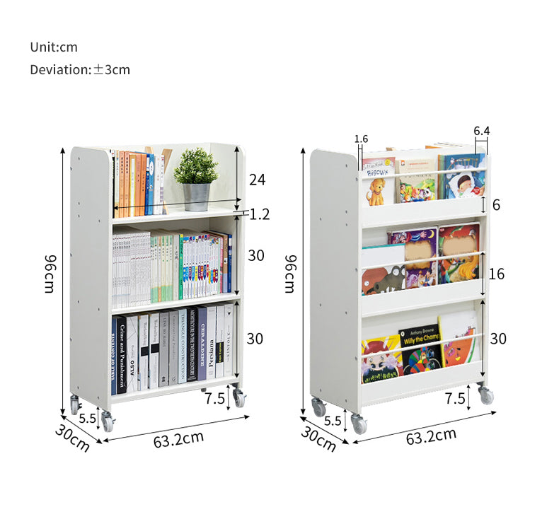 MerryRabbit – 可移動雙面兩用兒童書架雜誌架 JSZ024-1 Movable Double-sided Kid's Bookshelf, Magazine Rack with Storage