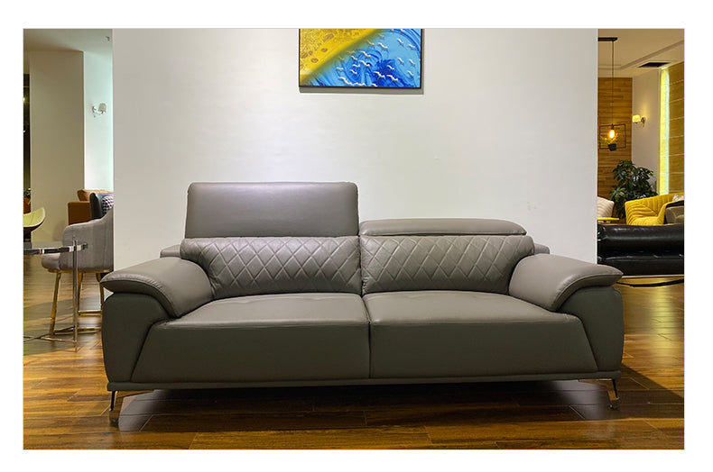 MerryRabbit - 頭層牛皮200cm3位梳化MR-1825 Cow Leather 3 Seaters Sofa with Adjustable Headrest
