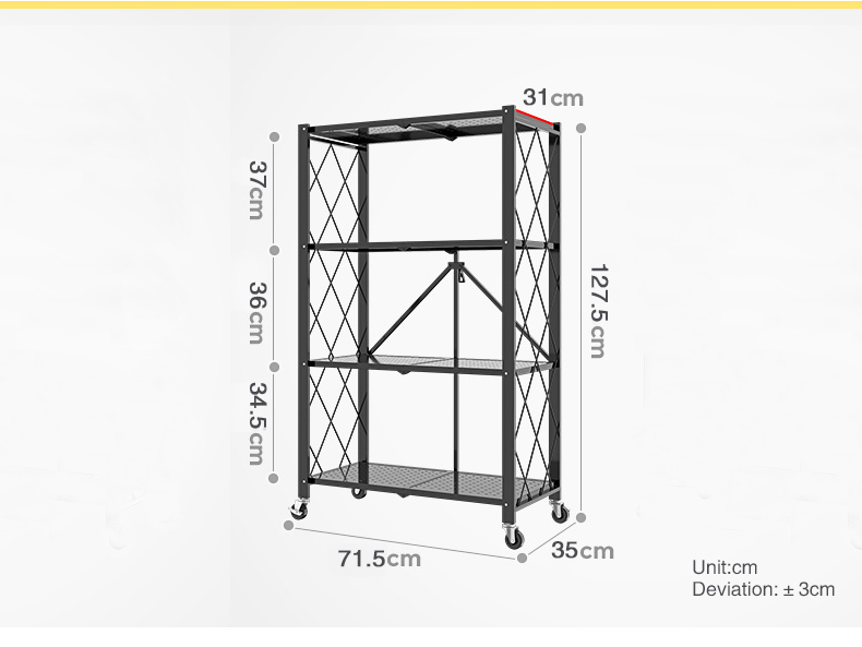 MerryRabbit – 可摺疊收納四層架MR-2000_4 4 Tiers Foldable Metal Storage Rack