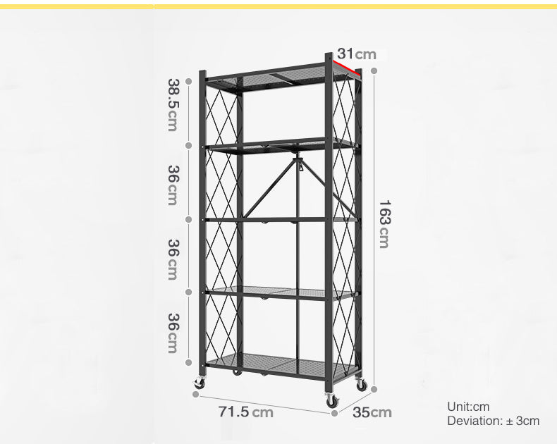 MerryRabbit – 可摺疊收納五層架MR-2000_5 5 Tiers Foldable Metal Storage Rack