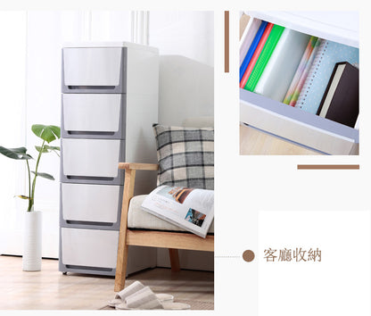 MerryRabbit - 夾縫抽屜式20cm收納櫃MR-2015 Slim size PP plastic 5 drawers storage cabinet 20cm