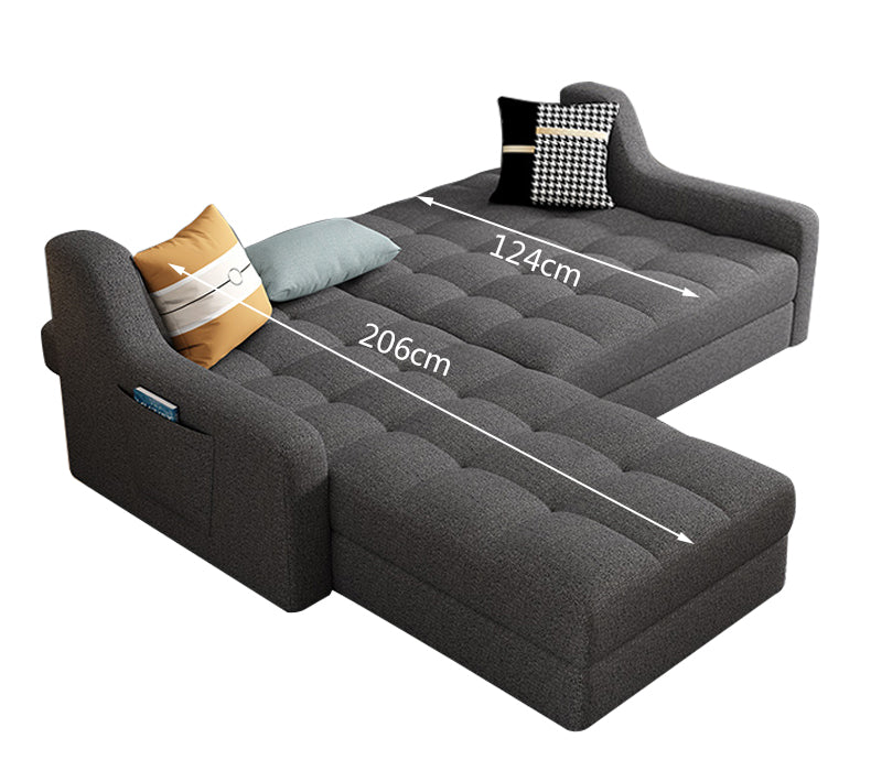 MerryRabbit - 多功能折疊2人位+貴妃位儲物布藝沙發床 MR-50 L-Sahpe Fabric Sofa /Sofa Bed with Storage
