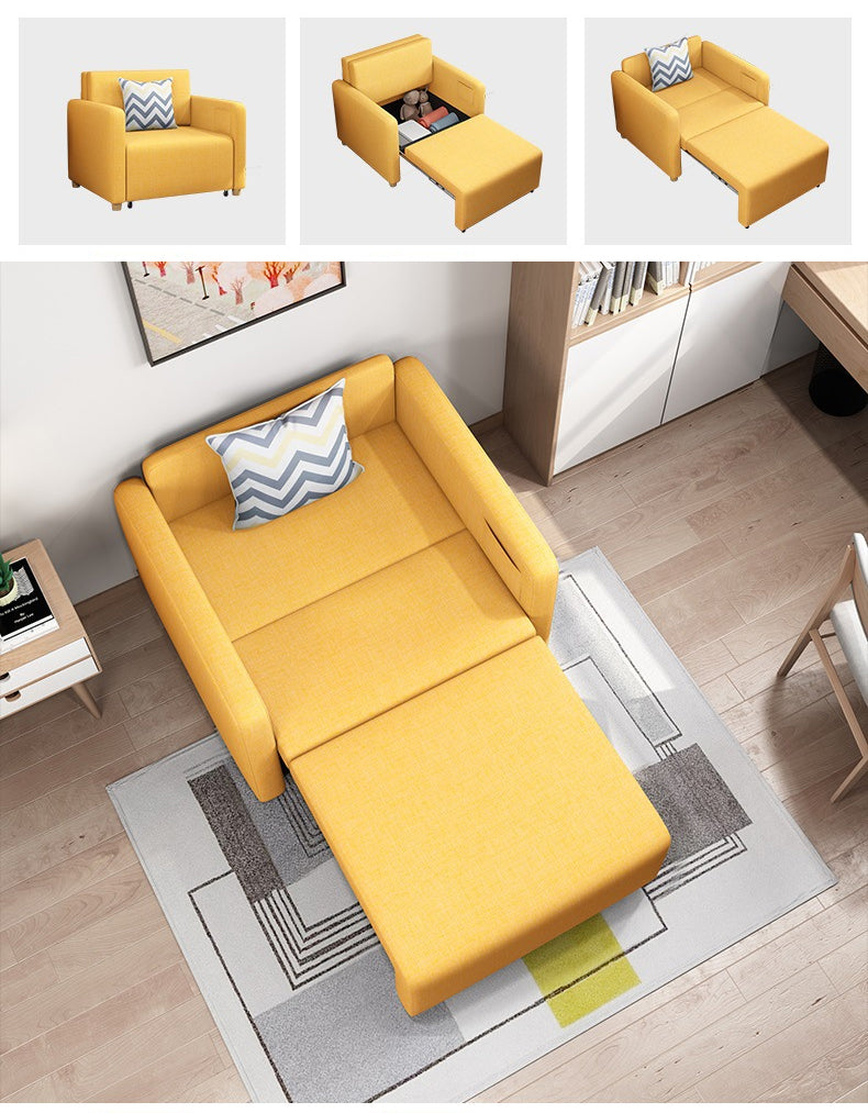 MerryRabbit - 多功能布藝單人位儲物梳化床MR-6019A Mult-Functional Single Seater Fabric Sofa Bed with Storage