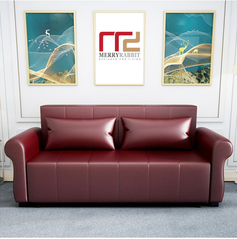 MerryRabbit - 130cm多功能摺疊超纖皮儲物梳化床MR-6039 130cm Multi-functional Foldable Storage Microfiber Leather Sofa Bed