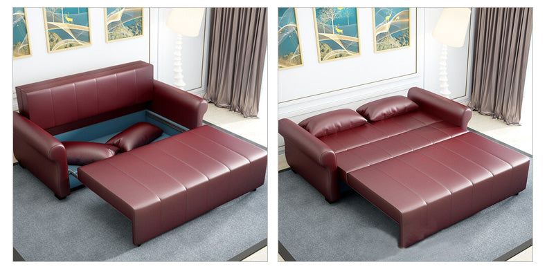 MerryRabbit - 130cm多功能摺疊超纖皮儲物梳化床MR-6039 130cm Multi-functional Foldable Storage Microfiber Leather Sofa Bed