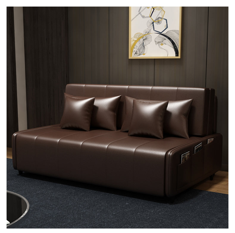 MerryRabbit - 165cm多功能摺疊超纖皮儲物梳化床MR-6059  165cm Multi-functional Foldable Storage Microfiber Leather Sofa Bed