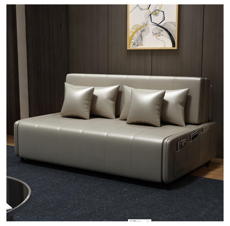 MerryRabbit - 165cm多功能摺疊超纖皮儲物梳化床MR-6059  165cm Multi-functional Foldable Storage Microfiber Leather Sofa Bed