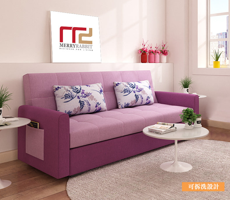 MerryRabbit - 多功能儲物布藝三人位梳化床 MR-7088B Multi-functional folding sofa bed with storage