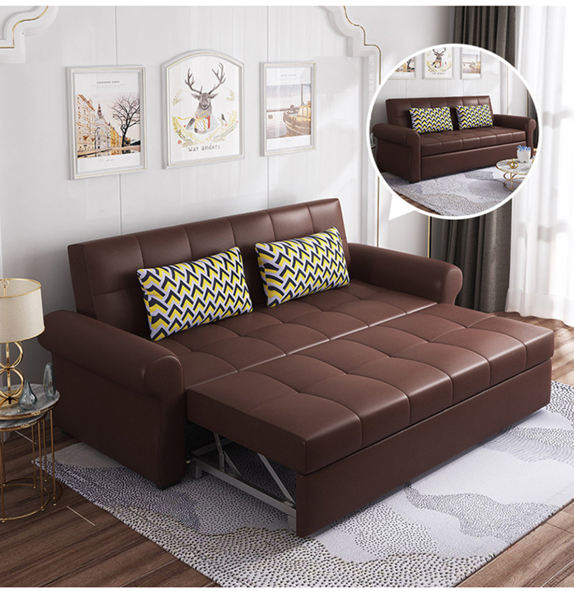 MerryRabbit - 190cm多功能超纖皮三座位活動梳化床MR-7250A 3 seater Multi - functional Microfiber Leather sofa bed