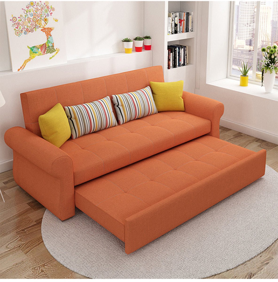 MerryRabbit - 190cm多功能布藝三座位活動梳化床MR-7250 3 seater Multi - functional fabric sofa bed