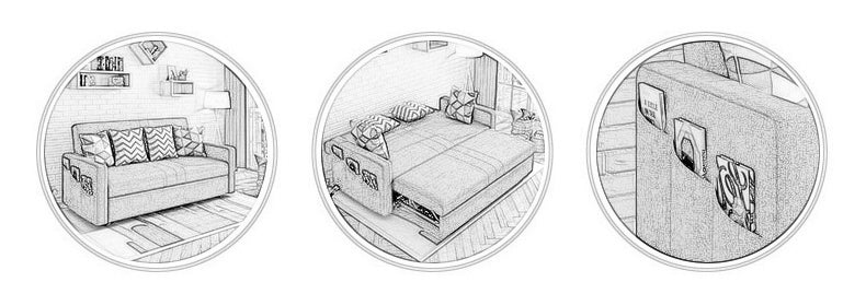 MerryRabbit - 145cm多功能布藝兩座位活動梳化床MR-7259 2 seater Multi - functional fabric sofa bed