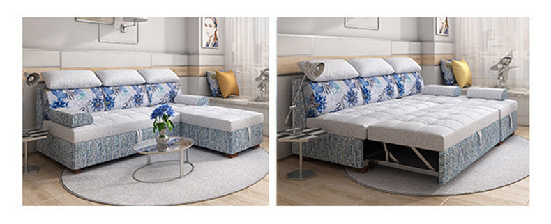 MerryRabbit – 多功能儲物轉角L型貴妃三人位沙發床MR-7289 Multi-functional L-shape Sofa bed with Storage