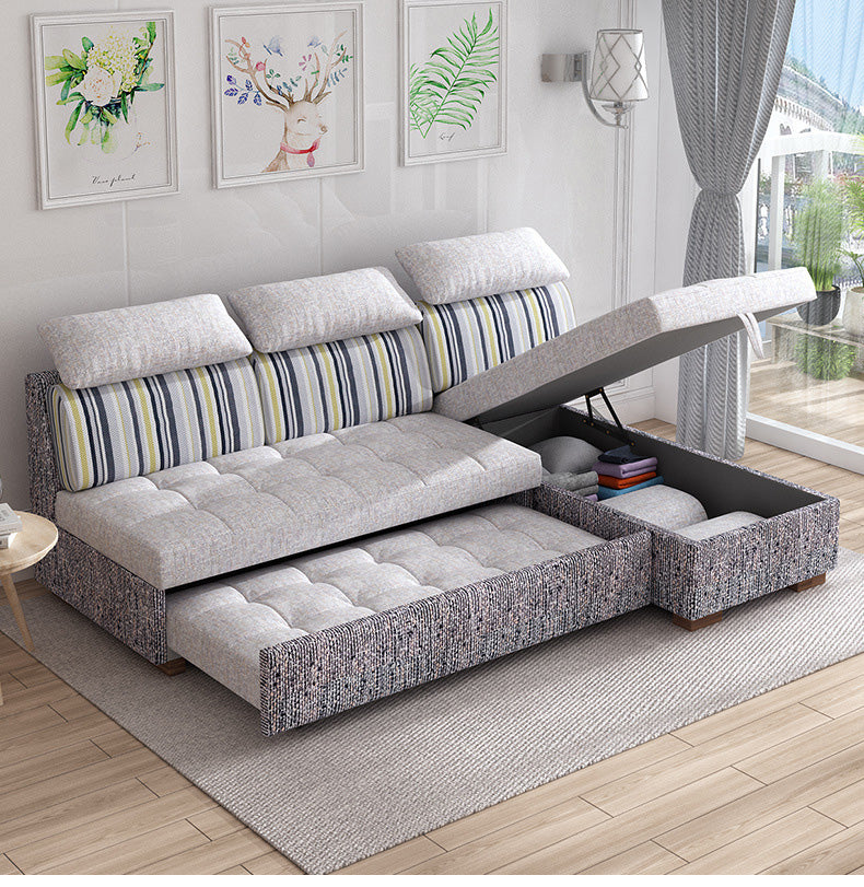 MerryRabbit – 多功能儲物轉角L型貴妃三人位沙發床MR-7289 Multi-functional L-shape Sofa bed with Storage
