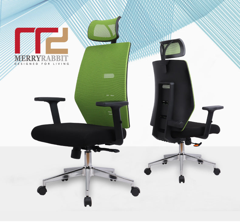 MerryRabbit - 高背活動頭枕網布轉椅電腦椅辦公椅 MR-8026H High Back Mesh Office Chair