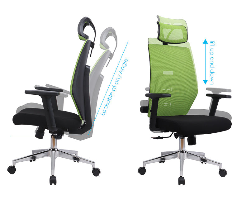 MerryRabbit - 高背活動頭枕網布轉椅電腦椅辦公椅 MR-8026H High Back Mesh Office Chair