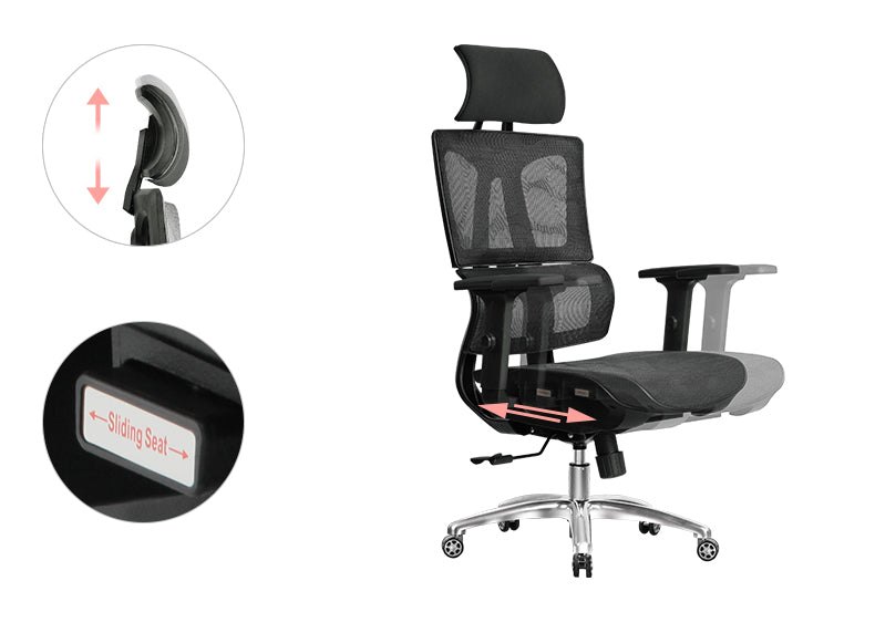 MerryRabbit - 人體工學網布辦公椅 MR-868 Multi-functional Ergonomic High-Back Office Chair Computer Chair Full Mesh Chair