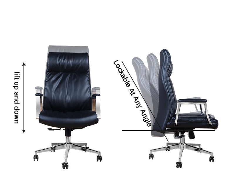 MerryRabbit - 高背真皮牛皮辦公椅MR-889 黑色 High back Pu Office Chair