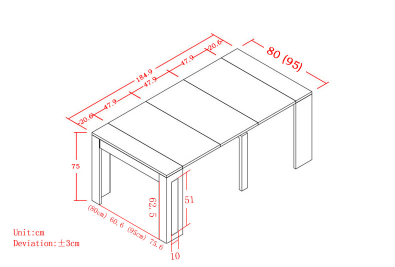MerryRabbit - 時尚可伸縮餐桌 MR-9920 Expandable dining table