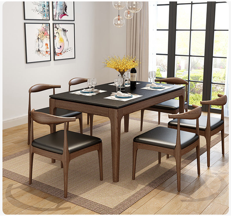 MerryRabbit - 2張實木牛角椅餐椅MR-NJ01 2 Pcs Solid Wood Pu Dining Chairs