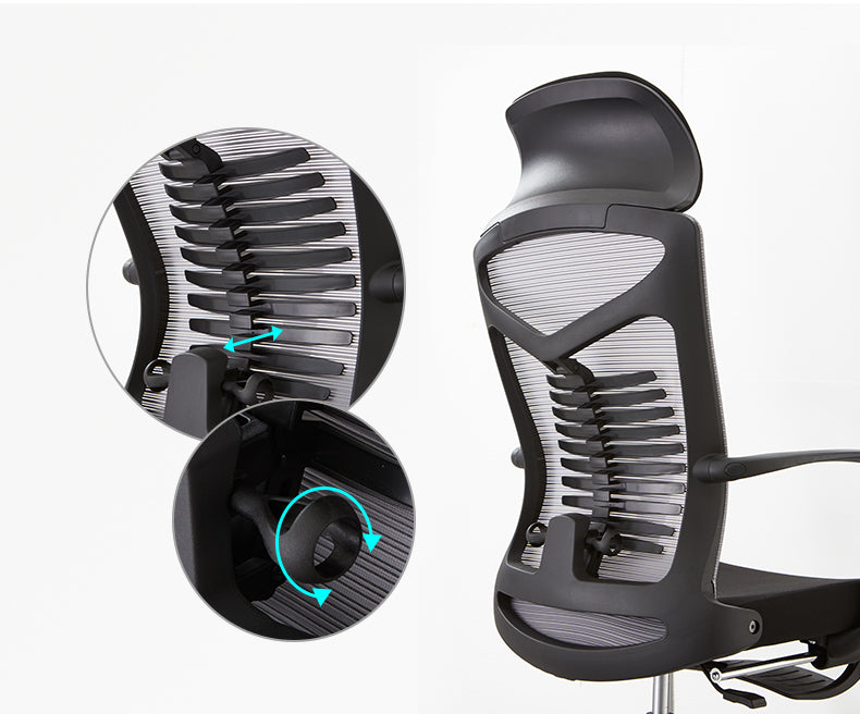 MerryRabbit -網布高背可調節可躺轉椅電腦椅辦公椅大班椅帶腳踏 MR-A61 Mesh Reclining Office Chair High Back Chair with Footrest